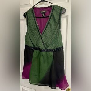 Lane Bryant Purple and Green Top
